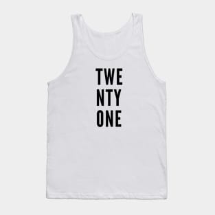 TWENTYONE Minimalist Black Typography Tank Top